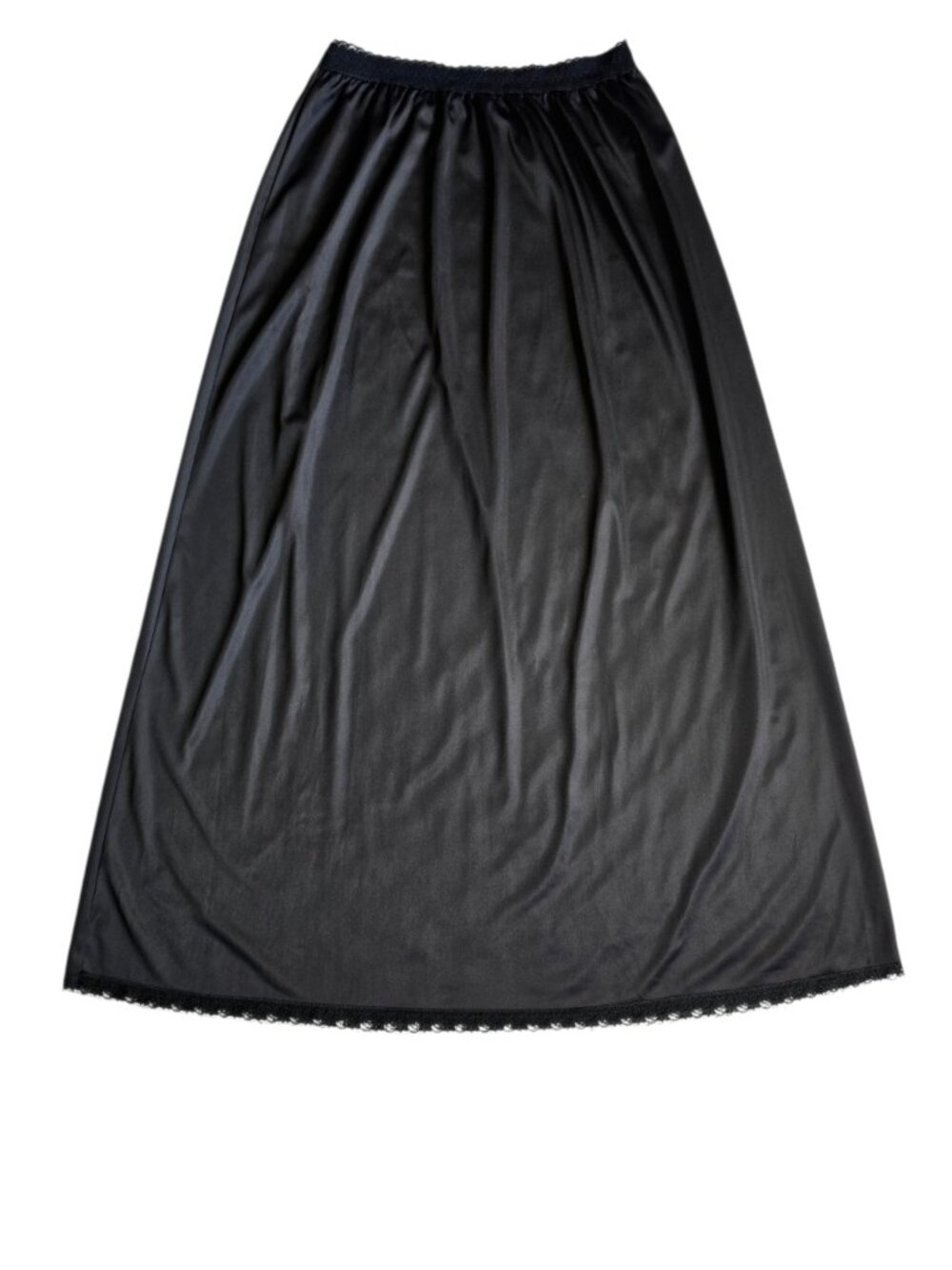 VTG Van Raalte Black Nylon Maxi Slip Skirt Sz M Lace Hem Wais  Unworn Canada